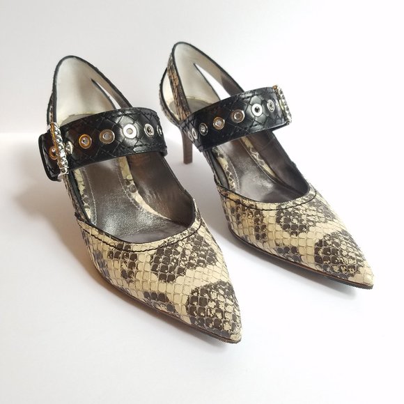 Bottega Veneta - Python Kitten Heel Shoes - Picture 1 of 10